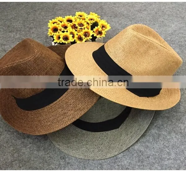 Promotion Cheap Plain Wholesale Straw Cowboy Hats Ladies Straw Hats Beach Shading Unisex Cowboy Straw Hat