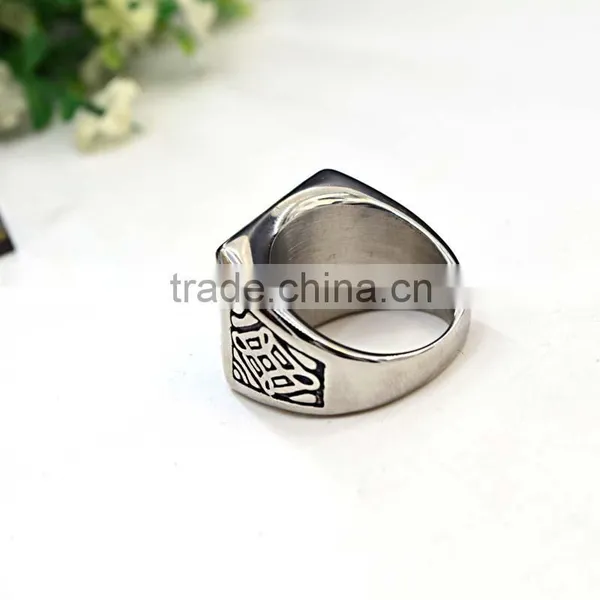 New Arrival Classic Design Jewelry Ring Black Silver Stainless Steel Signet Ring Supplier's Choice photo-3