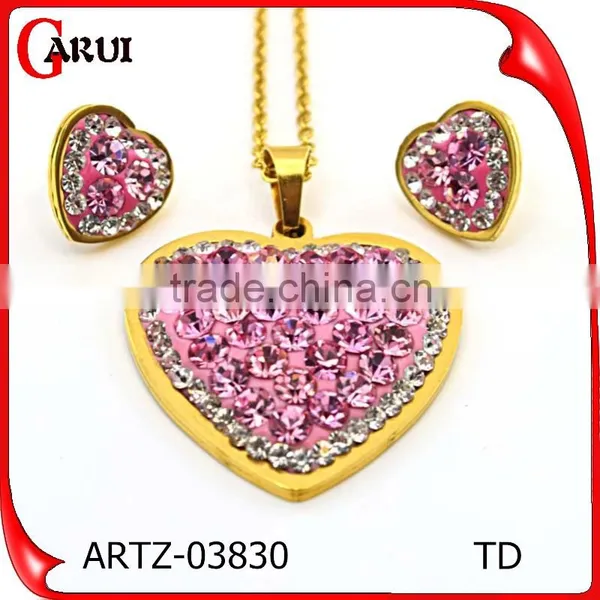Brazilian Gold Jewelry Wholesale 316L Stainless Steel Jewelry Ruby Jewelry Set photo-4