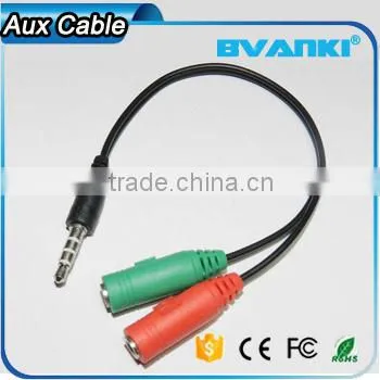 New Products 2016 3.5mm Jack 1male to 2 Female Car Aux Audio Usb Cable Audio Cable Bulk Buy From China Free Samples Supplier's Choice photo-3