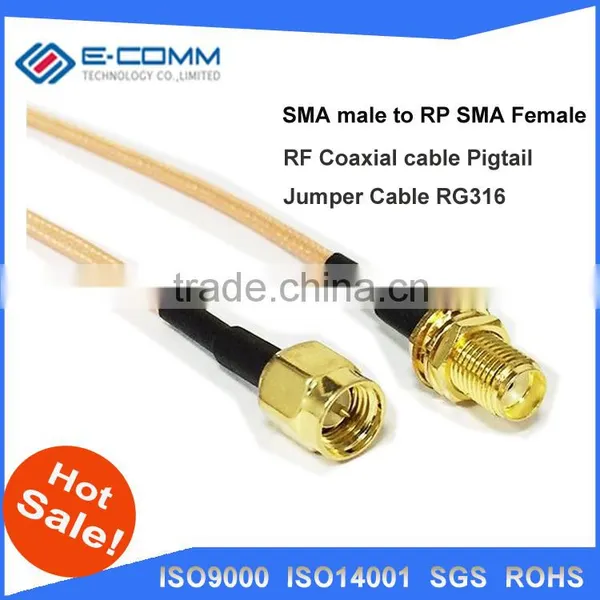 Wholesale SMA Female to SMA Male With Nut Straight Crimp RG316 Pigtail Cable Antenna Connector photo-3