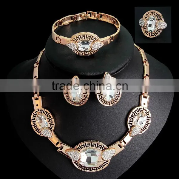 2016 New 18K Arabic Style Wedding Jewelry Set Bridal Dubai Gold Plated Jewelry Sets photo-4