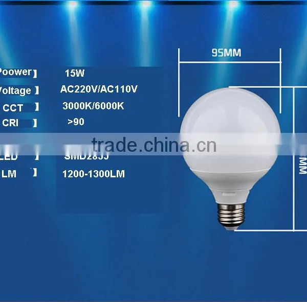 G95 LED BULB 15W BULB LIGHT ALUMINUM + Plastic Led Bulb ce Rohs E27 Save Lamp Quality Choice photo-5