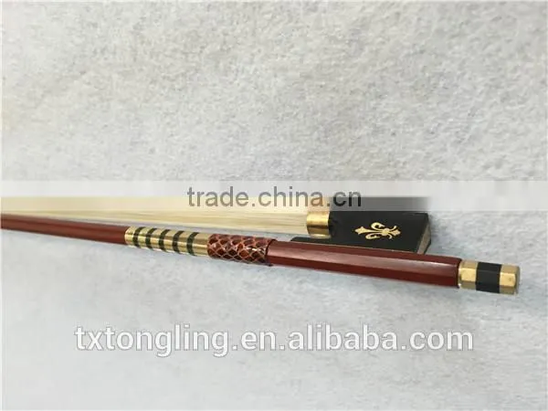 Brazil Wood Silver Flower Violin Bow With Ebony Frog Bow photo-5