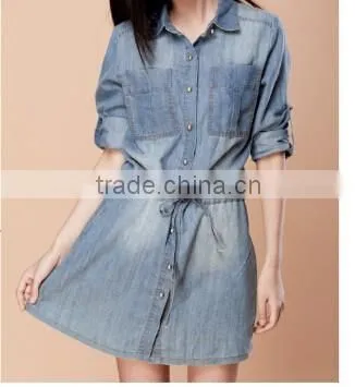 2015 Women Shenzhen Dress Leisure Jeans Dresses Girl photo-4