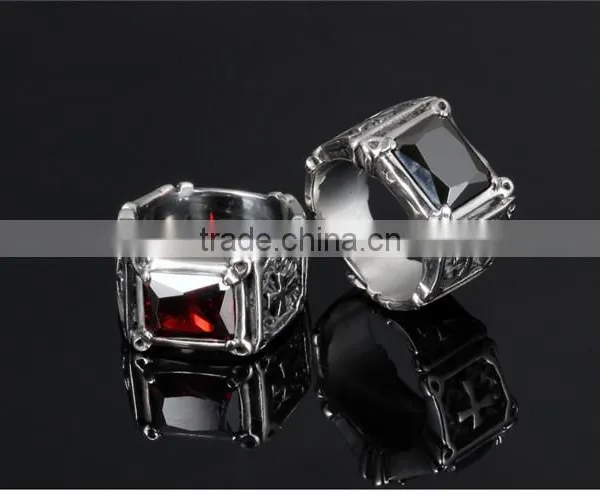 Zircon Jewelry for Men Popular 2016 Stainless Steel Middle Finger Ring photo-4