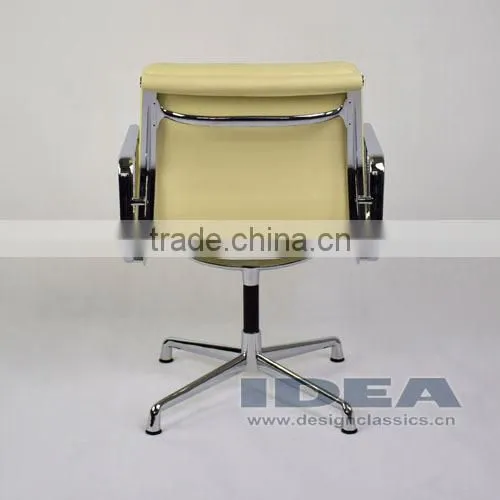 Replica Charles Low Back Soft Pad Meeting Chair - Cream White Color Genuine Leather photo-5