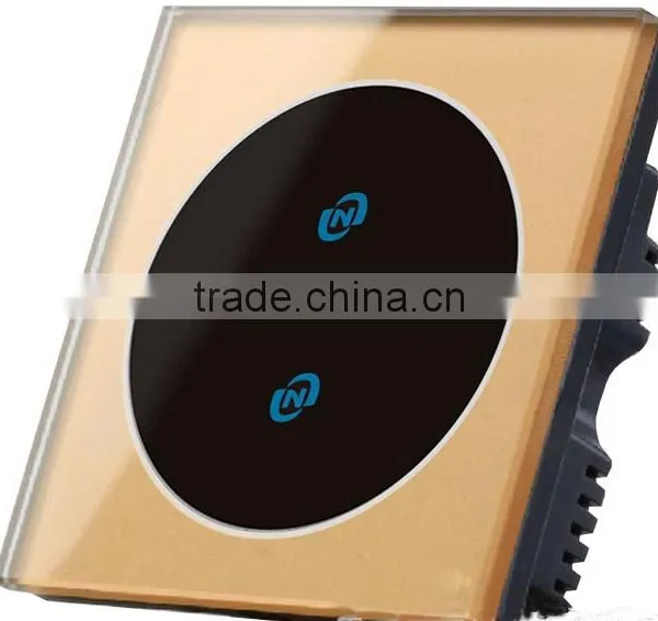Wireless US/ EU Standards Modern Tempered Glass 3 Gang 1way White Wall Electric Smart Touch Switch