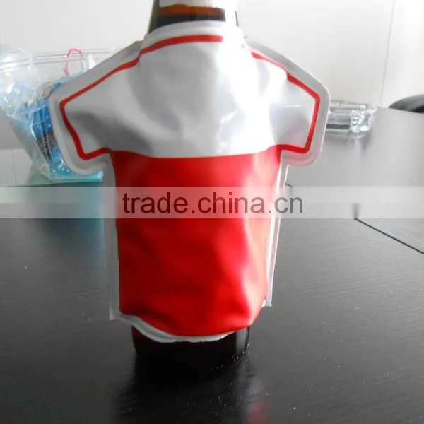 Football Shirt Shape PVC Gel Single Beer Bottle Cooler Sleeve for Sports Gift photo-2