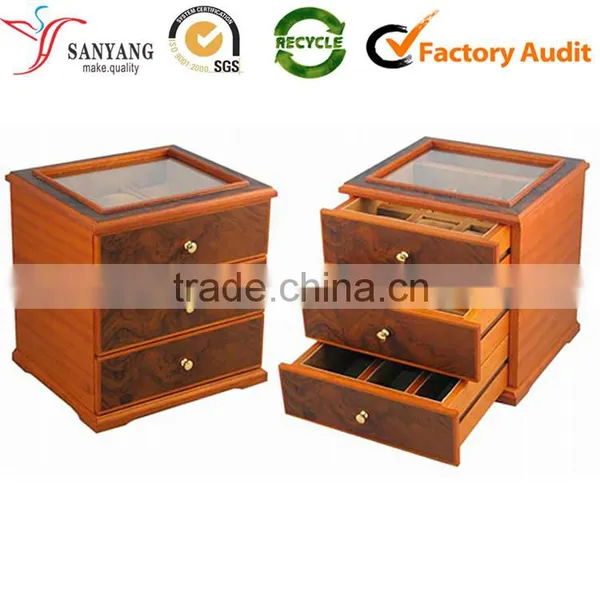 Strong Solid Time Proof Small Cabinet Gift Packaging Storage Hinged Wooden Box