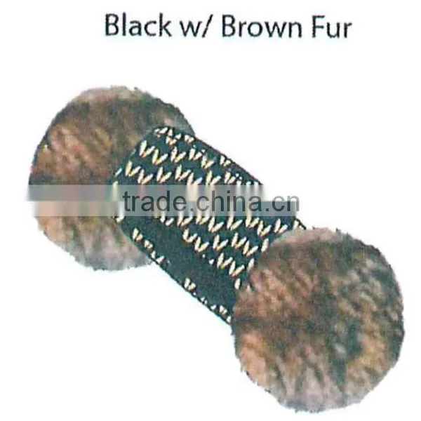 Fashion Winter Promotional Customized Jacquard Acrylic Knitted Headband Collection With Faux Fur Earmuff's photo-2