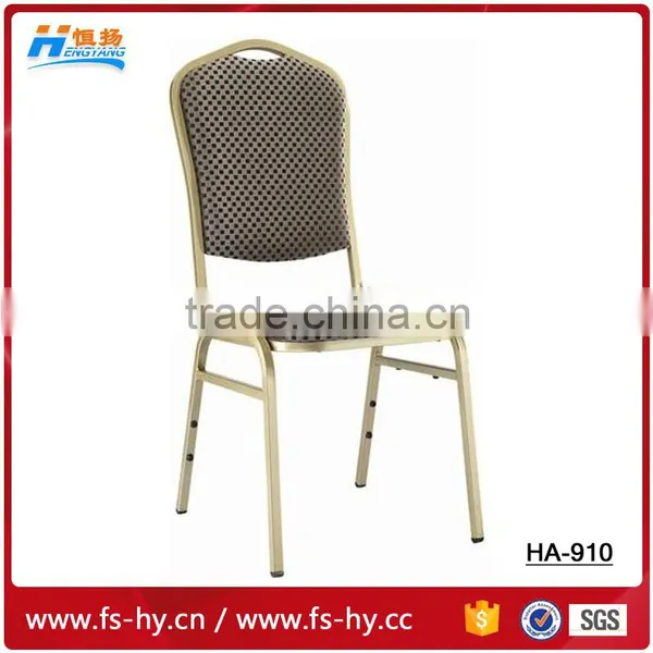 HB-689 Wholesale Banquet Chairs Aluminum Rental Price Steel Banquet Chair With Upholstered Cushion photo-5