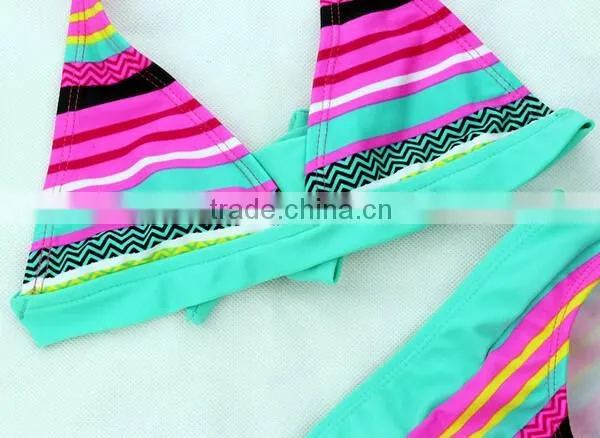 Slim Colorful Strings Print Infants Kids Girls Bikini Swimsuit Bathing Swimwear photo-4