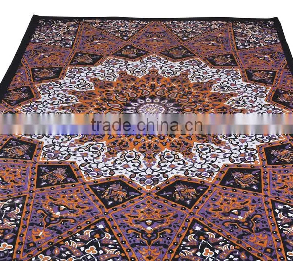 Indian Striped Paisley Tapestry Wall Decor Throw Table Cover 100% Cotton Bedspread Indian Jaipur Manufacturer & Wholesaler photo-2