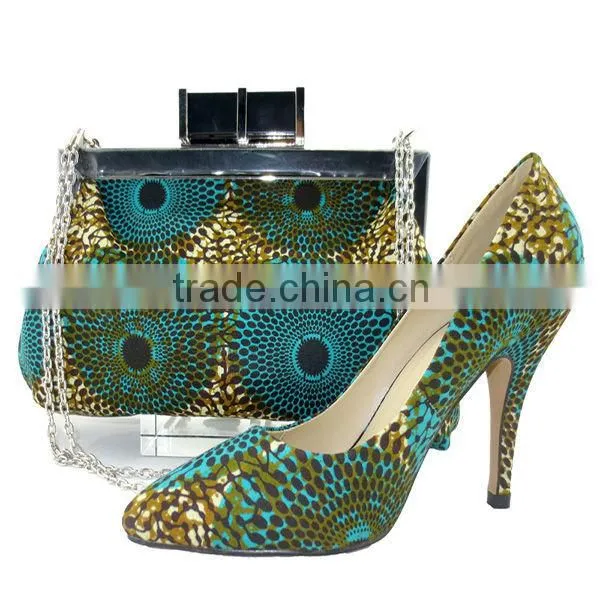 African Wax Printed Fabrics Women's High Heel Shoes And Bags For Party Quality Choice
