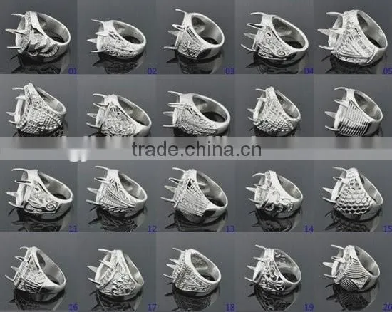 New Product Design 2015 Stainless Steel Indonesia Titanium Ring for Gemstone photo-5