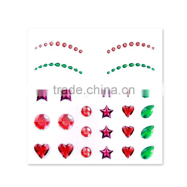 Face Decoration Eyeline Indian Tikka Bindi Bling Bling Temporary Tattoo Sticker