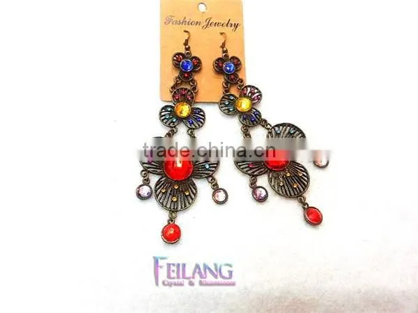 Exaggerated Fashion Alloy Earrings Gemstone Earrings photo-4