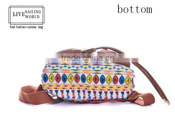 100% Factory Whole Sale Floral Fancy Ladies Canvas Backpack photo-4