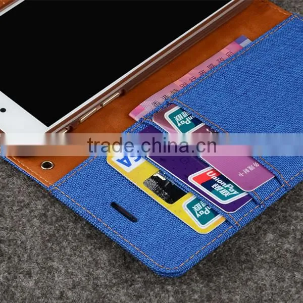 C&T Canvas Diary Denim Material Wallet Case Stand Flip Cover TPU Casing for Samsung Galaxy Note 7 photo-3