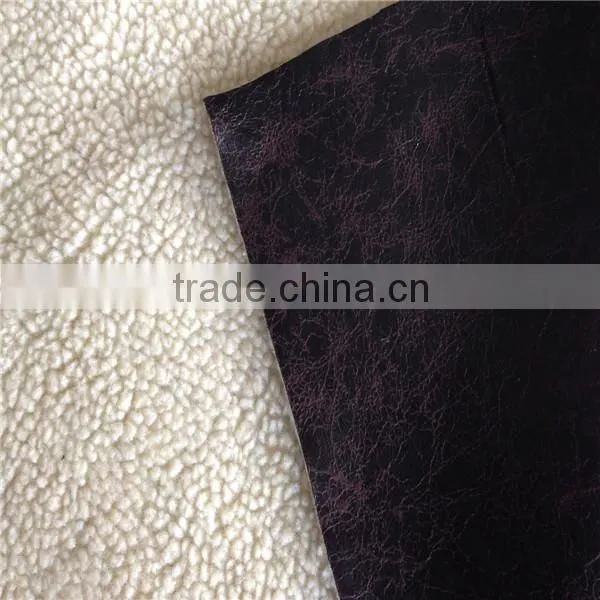 Sherpa Fabric Bonded With Bronzing Suede Fabric for Garment