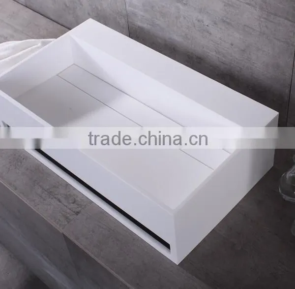 Hot Sale Acrylic Solid Surface Basin/resin Wash Basin,Wall Mounted Acrylic Solid Surface Wash Basin photo-2