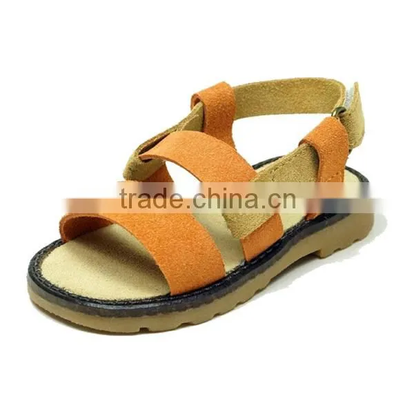 Unisex Small Size Children Genuine Leather Open Toe Sandals for Boys photo-2