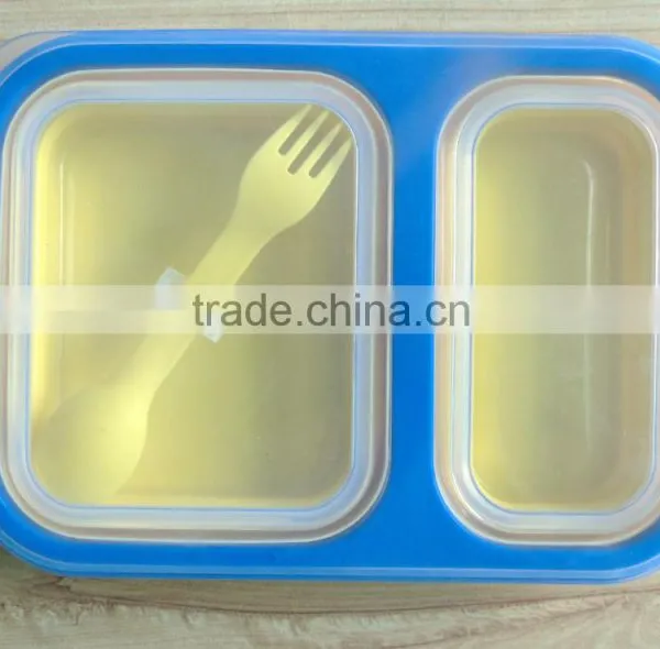 Collapsible Lunch Container With Spoon Silicone Container Bulk photo-6