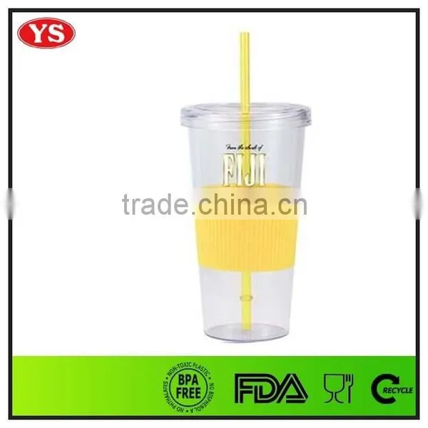 24oz Single Wall Plastic Drinking Mug With Lid and Sleeve photo-6