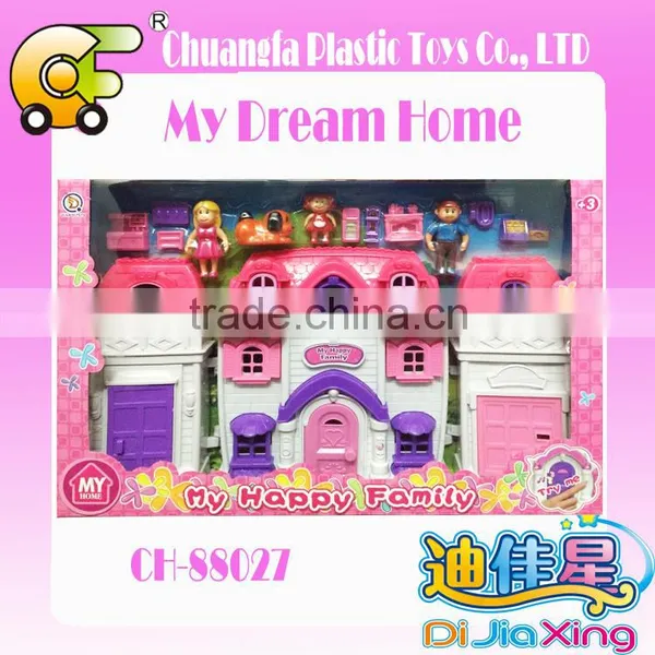 Kids Indoor Toys Happiness Villa Castle House With Furniture Dolls photo-4