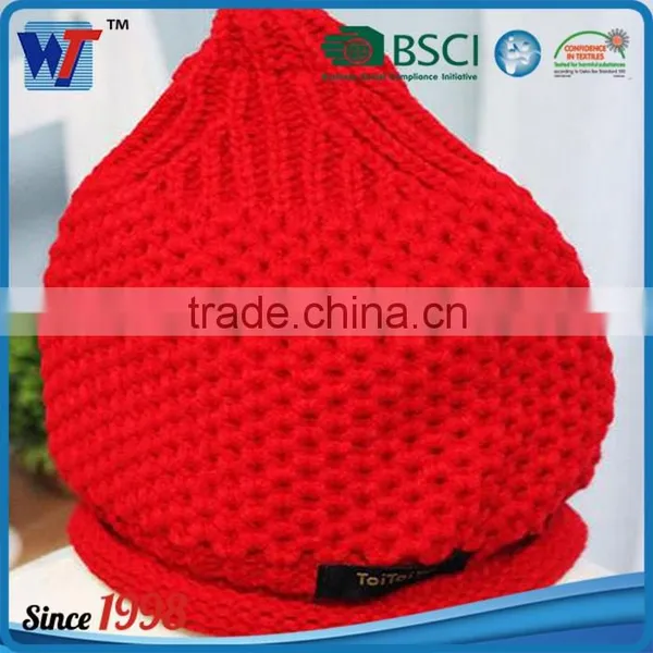 Wholesale 100 Acrylic Beanie Baby Red Knitted Hats Custom Beanie