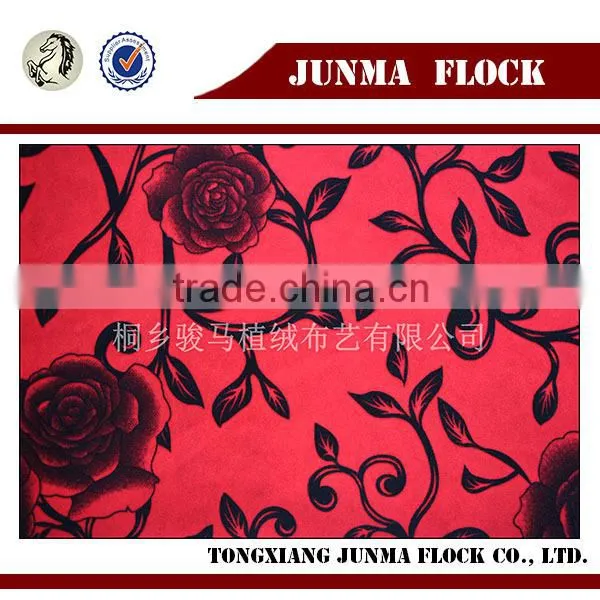 Rose Pattern China Textile Flocked Sofa Upholstery Decorative PVC Fabric photo-5