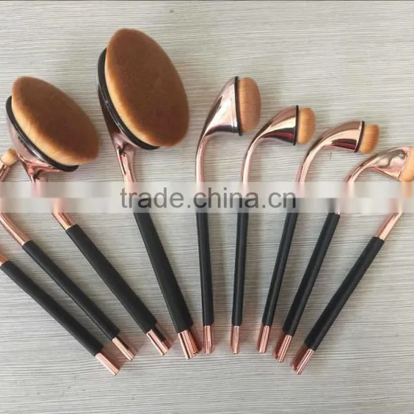 2016 Hot Selling Wholesale Golf Shape 9pcs Oval Brush Makeup photo-4