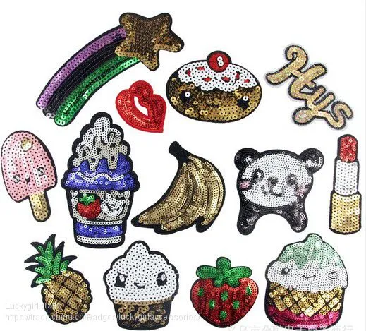 Custom sew on design sequin patch for garment