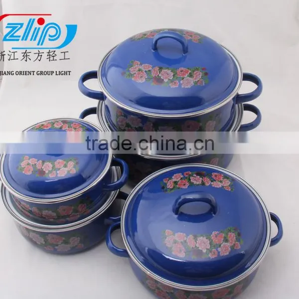 16-24 CM 5Pcs Casserole Belly Shape W/Metal Cover Dark Color Decor photo-6