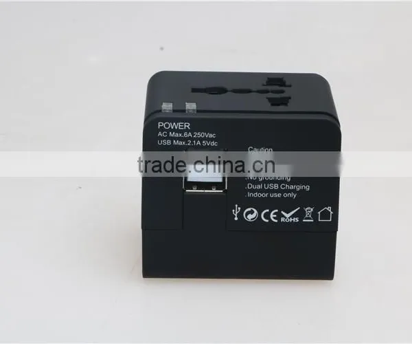Factory High Quality Universal Travel Adapter With Double USB Charger World Travel Adapter USB Travel Adapter of 1000MA photo-6