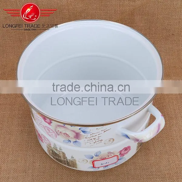 Best Selling Multi-functional Ceramic Enamel Steamer Pot Stew Pot With Full Decal photo-3