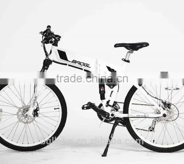 26'' Folding Electric Mountain Bicycle 36v 250w With Dual Suspension