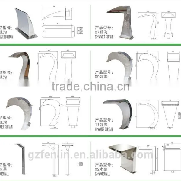 12 Years Factory Made Swimming Pool Stainless Steel Waterfall photo-2