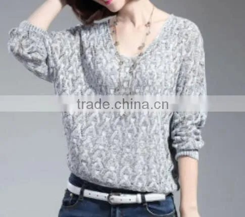 Wool Knitted Sweater for Women,colorful Beaded Neck Pullover for Lady's Wear photo-3