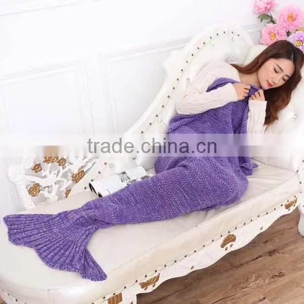 Wholesale 2016 High Quality Winter Knitted Mermaid Tail Blanket photo-2
