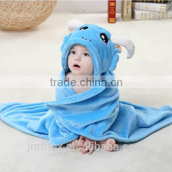 Embroidery Designs Animal Cartoon Wholesale Bathrobe/premium Flannel Baby Towel for Bathroom photo-4