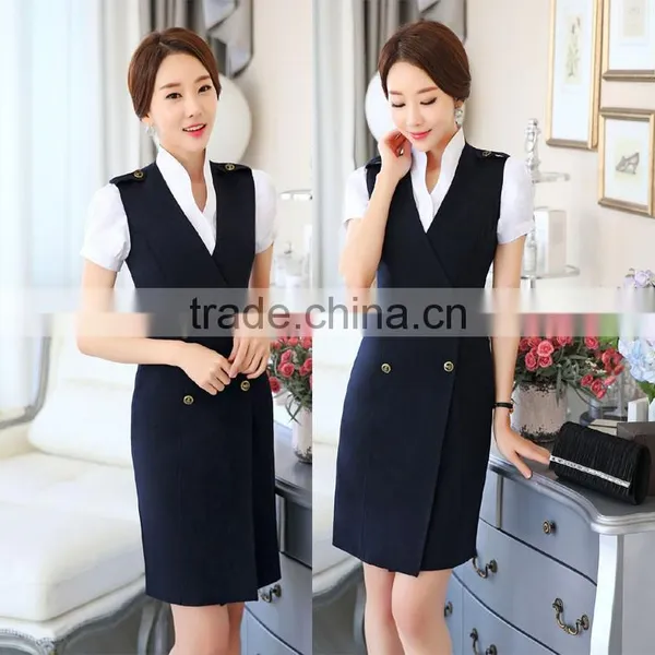 Female Hotel Uniform Office Uniforms Designs for Women Ladies Dresses photo-2