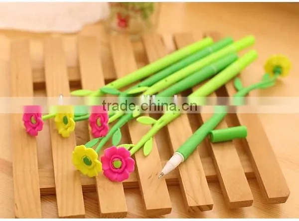 Flower Shape Gel Pen Plastic Ballpoint Pen 0.38mm Penfor Office & Student photo-2