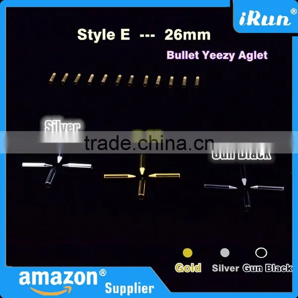 (MOQ:100pcs) 26mm Yeezy Lace Bullet Metal Tips for Sneaker Shoes - Metal Aglets Shoelaces Tips Replacement for Air Yeezy Shoes