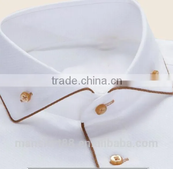 2017 Custom Slim Fit White Cotton Dress Shirts photo-2