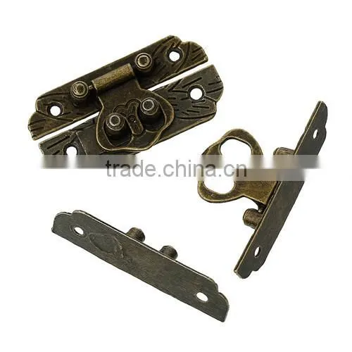 Wholesale Antique Bronze Jewelry Buckle Decorative Wooden Box Lock photo-2