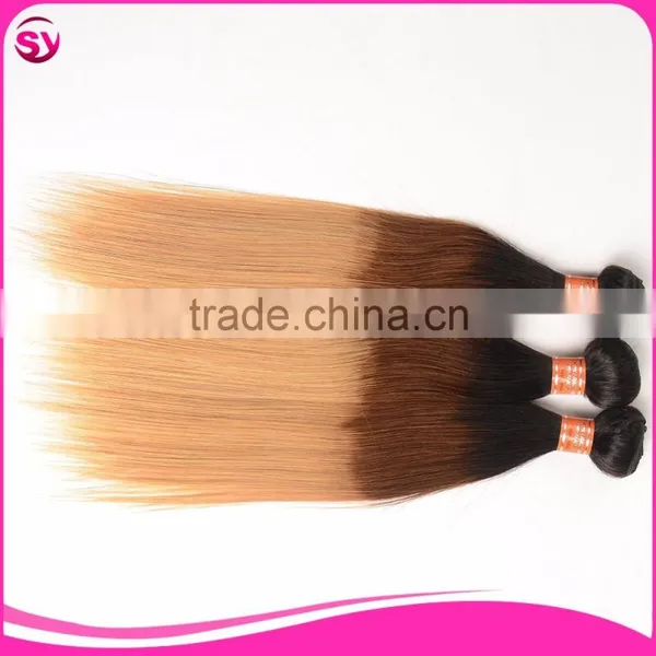 Color 1b/4/27 Straight Wave Brazilian Hair Weave Blonde and Brown photo-6