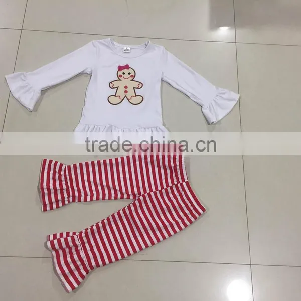 Charming Kids Stripe Ruffle Cotton Girls Boutique Clothes photo-3