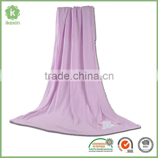Solid Color Size Customized Bamboo Fiber Baby Blanket photo-2